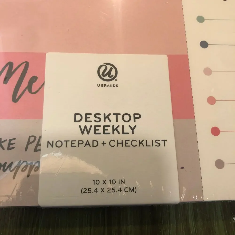 U Brands NWT Desktop Weekly Notepad & Checklist 10x10